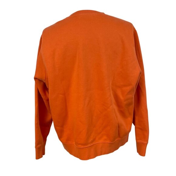 Nike Mens Orange Cotton Blend Pullover Sweatshirt Embroidered Logo Crewneck XL - Picture 3 of 7